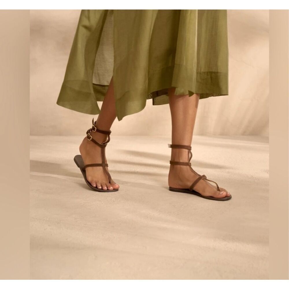 ALEX RIVIÈRE X MANEBÍ Triomphe Leather Gladiator Sandals Suede 40 US 10